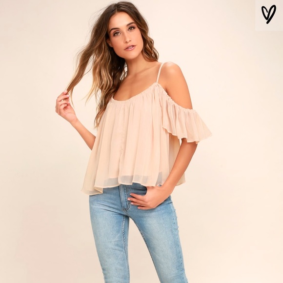 Lulus Tops - Lulus blush off the shoulder top